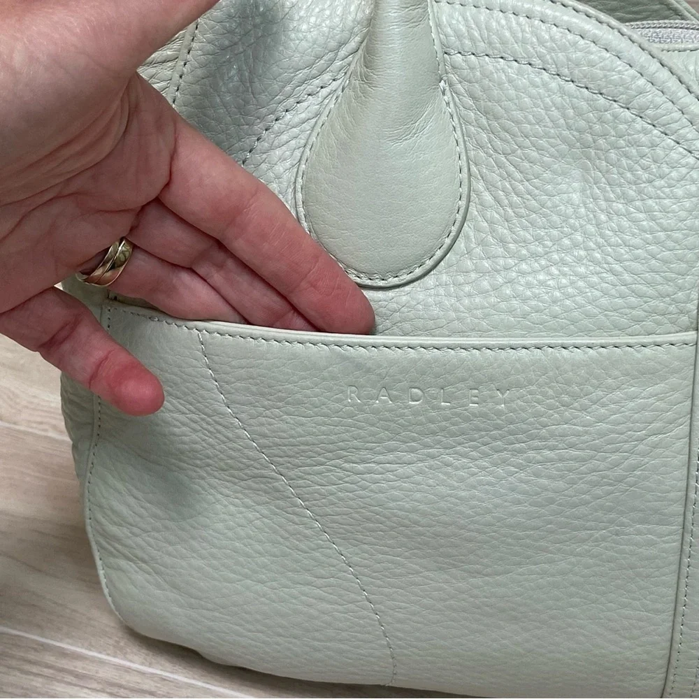 RADLEY LONDON Light Mint Pebbled Leather Satchel - Picture 8 of 14